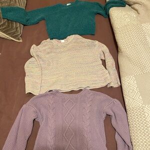 3 Girls cotton sweaters size M, Gap & Target